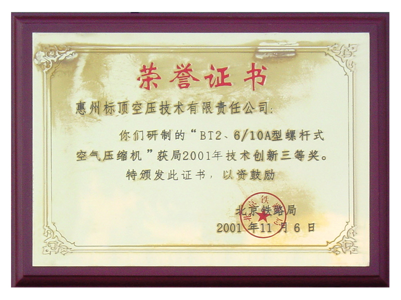 Certificate of honor